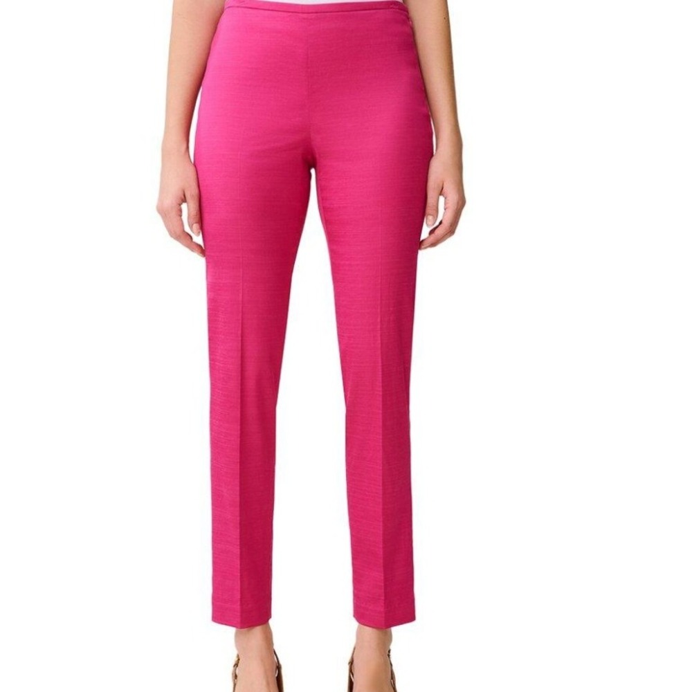 J.McLaughlin Calliope Pink‎ Slim Leg Side Zip Stretch Cotton Pants Womens Size 6